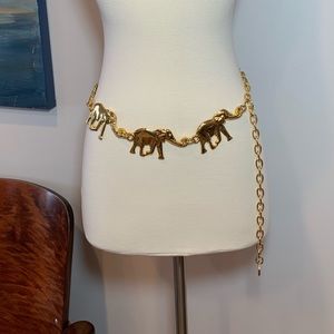 Vintage Gold Chain Elephant Belt